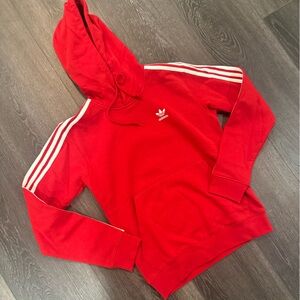 NWT Adidas Originals 3-Stripes Hoodie - Better Scarlet - XS
